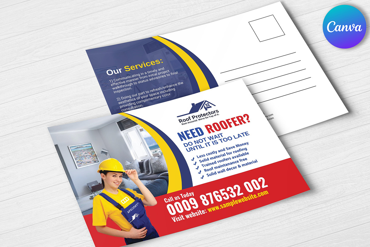 House Repair Service Postcard, a Card Template by Psd Templates (Photo 3 of 3)