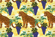 Jaguar, Datura & Grapes Pattern, a Pattern Graphic by NayaChu (Thumbnail 10 of 12)