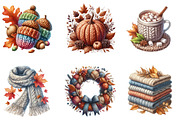 Vintage Knitted Autumn Clipart, an Illustration by cherrydesign (Thumbnail 2 of 3)