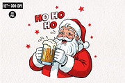 Funny Christmas Santa Ho Ho Hold My, an Illustration by CreationArt (Thumbnail 1 of 4)