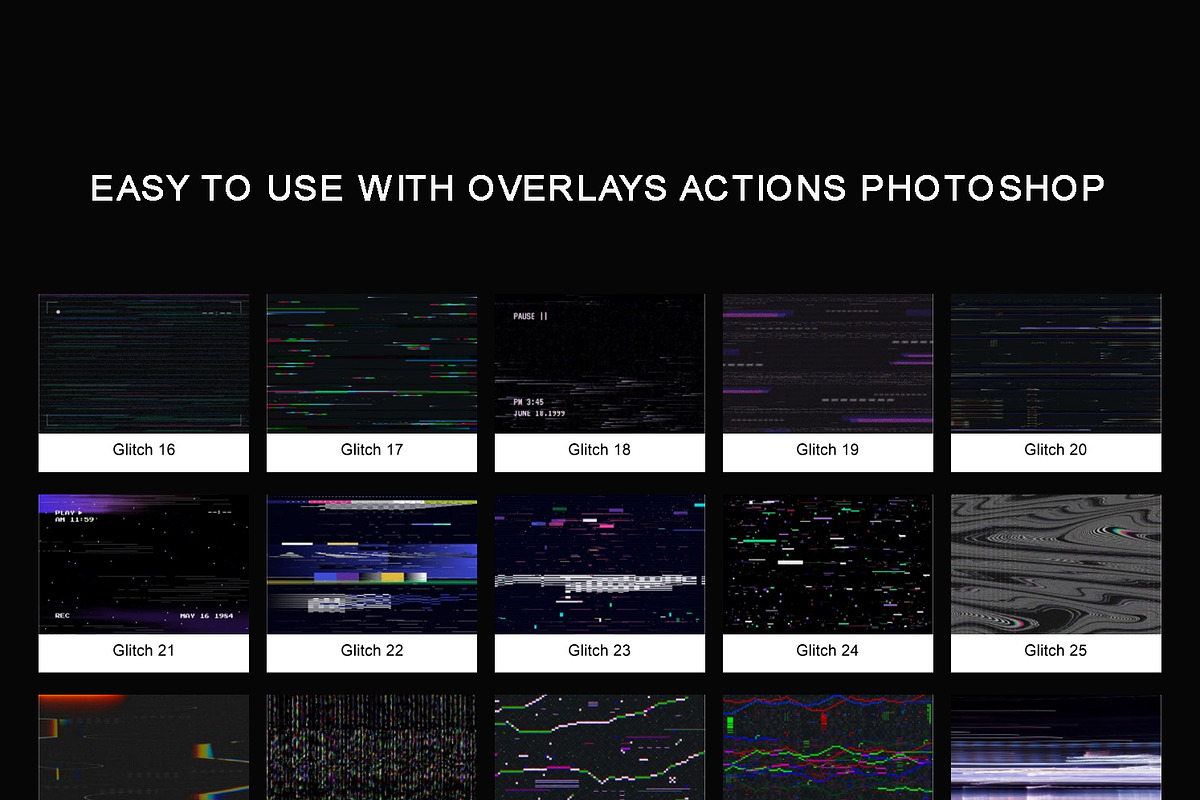 Glitch VHS Overlays, a Texture Illustration by 3d_model_tifotizi (Photo 4 of 5)