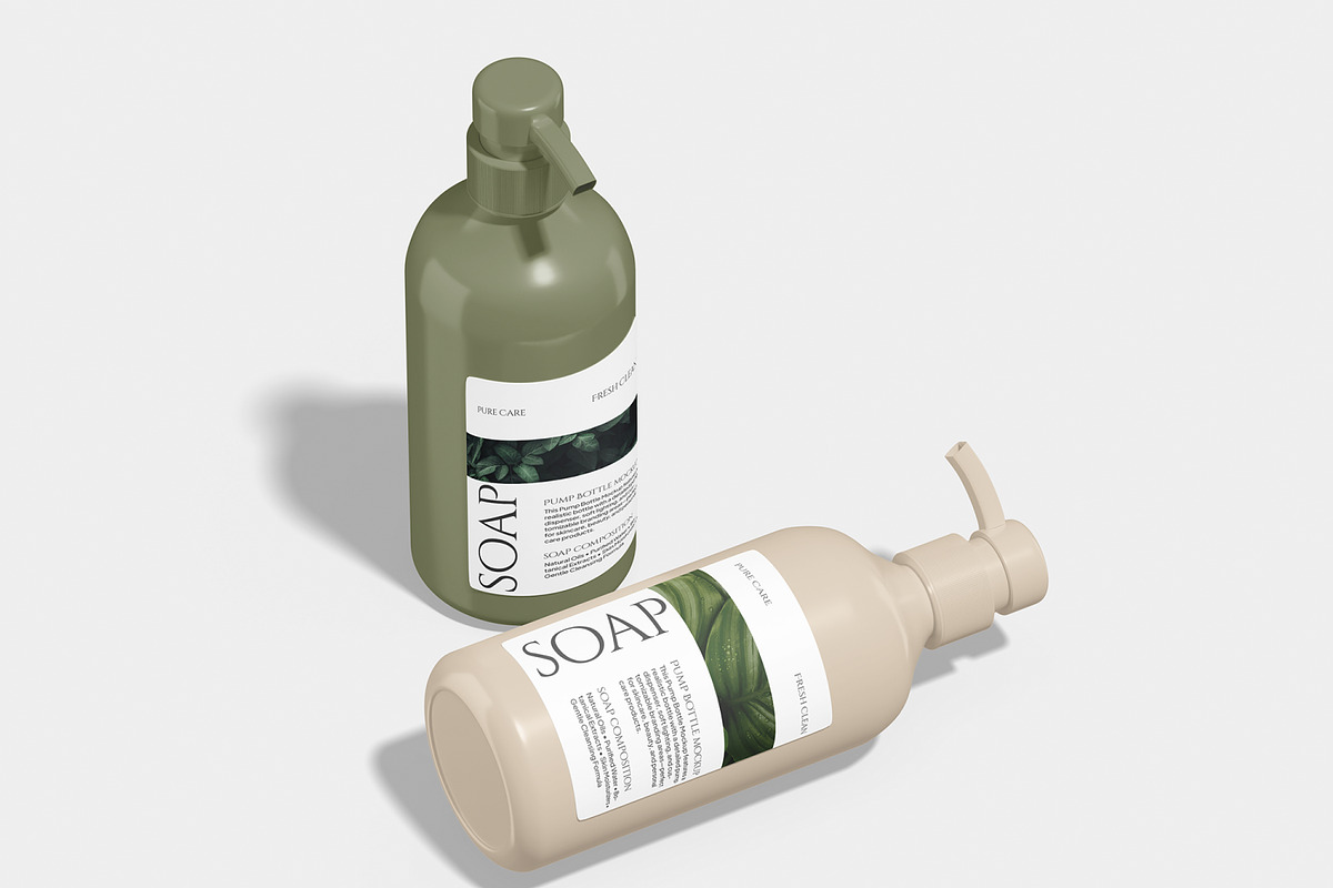 Pump Bottle Mockup, a Packaging Mockup by Unerispace (Photo 4 of 5)