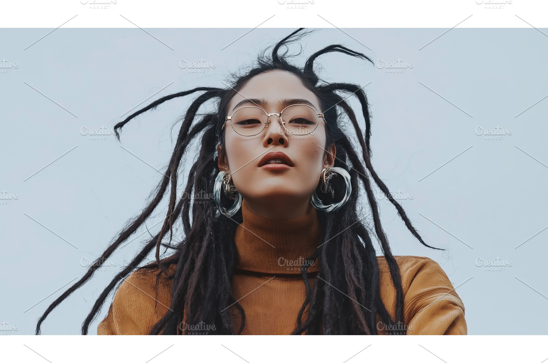 Asian woman with dreadlocks and, a Person Photo by Sergey Kotenev