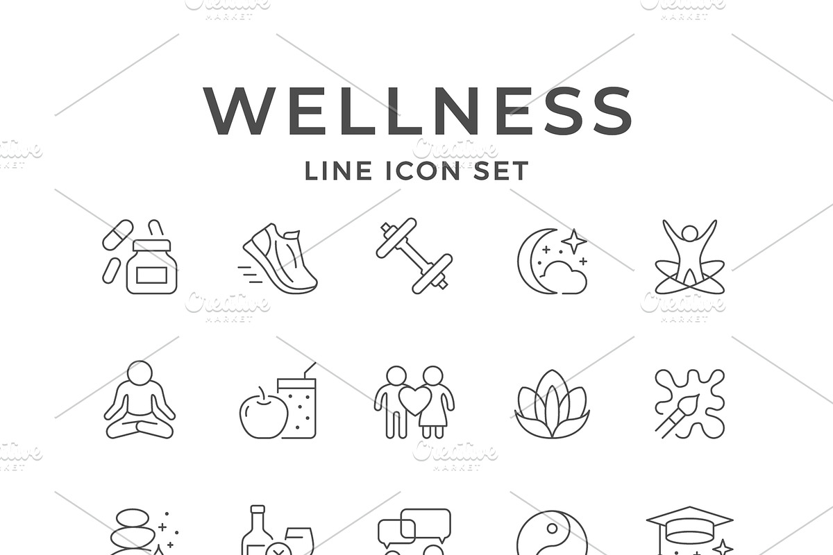 Set line icons of wellness, an Outline Icon by motorama