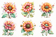 Whimsical sunflower Clipart, an Illustration by Designworld (Thumbnail 2 of 8)