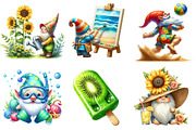 Watercolor Summer Gnome Clipart, an Illustration by DreamPrint404 (Thumbnail 5 of 6)