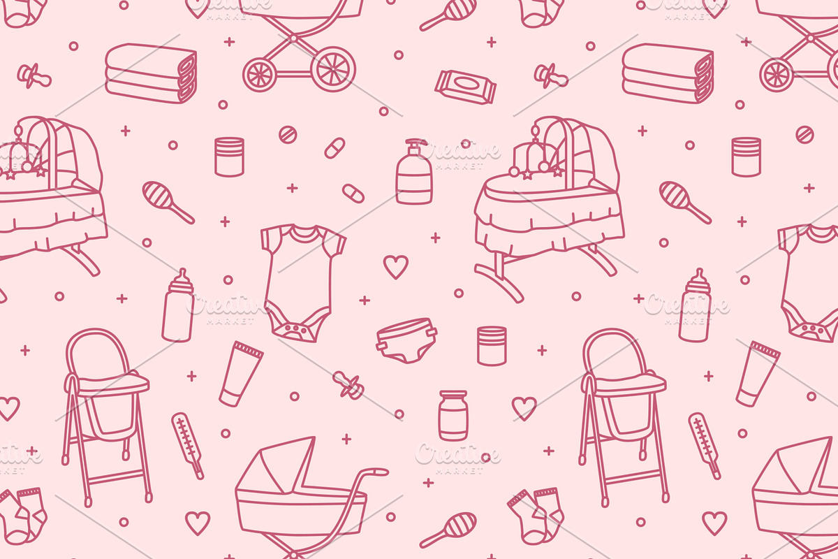 Newborn baby care products, tools, a Healthcare Illustration by Good Studio (Photo 8 of 11)