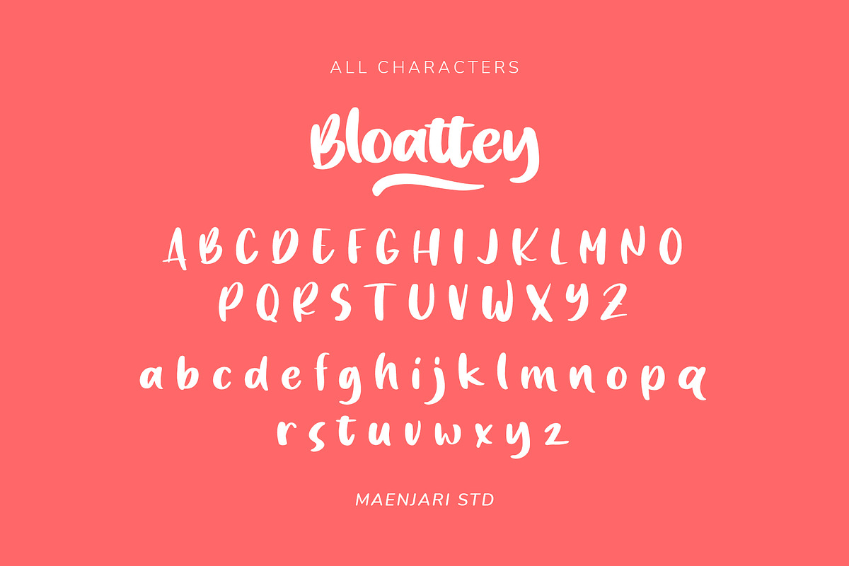 Bloattey - A Fun Bubbly Typeface, a Script Font by Maenjari Std (Photo 2 of 10)