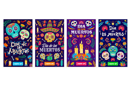 Day of the dead Mexican holiday, a Seasonal Illustration by Vector Tradition