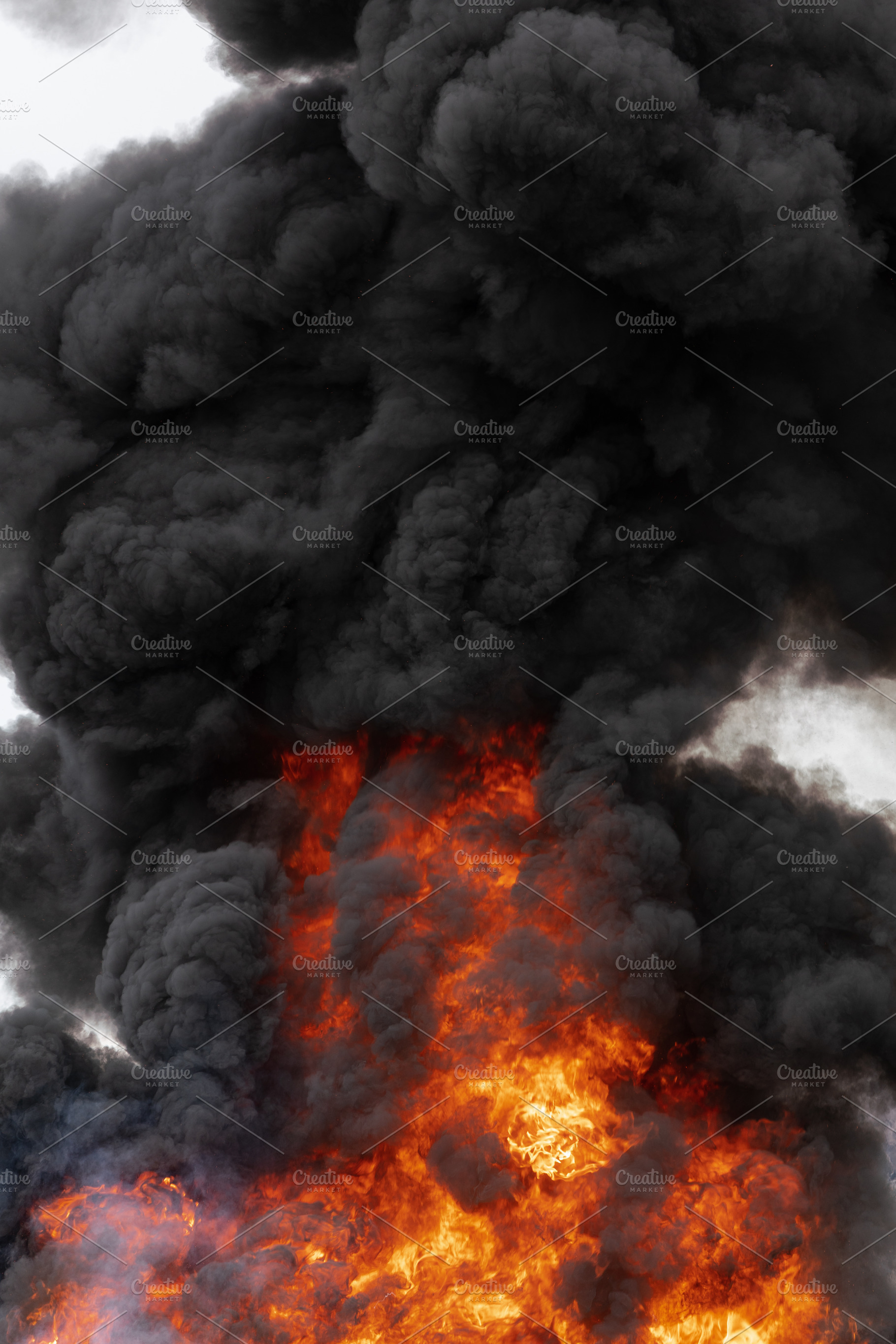Huge flames of red fire smoke flame, a Nature Photo by Alexander-Piragis