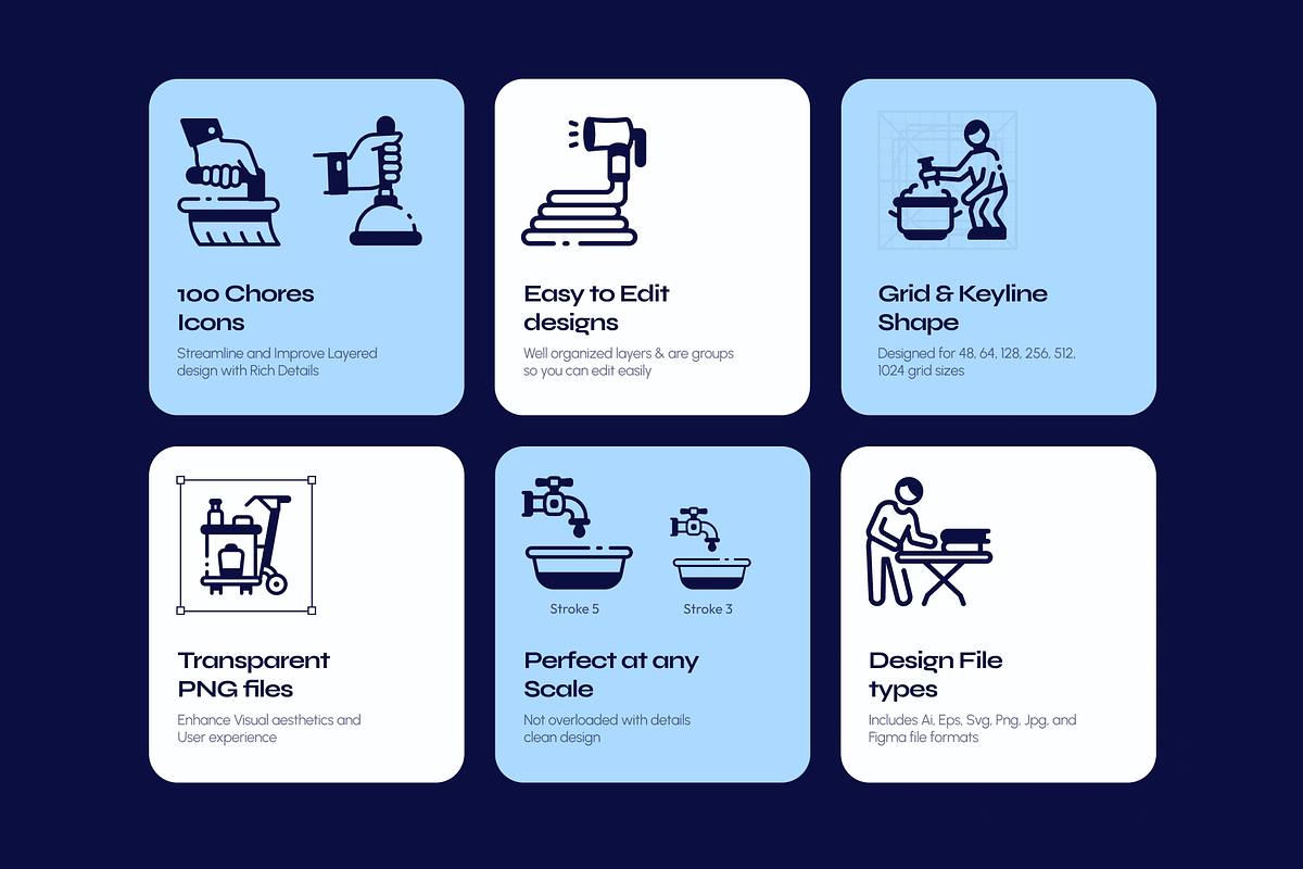 Chores Symbol Icon Set, a Solid Icon by Vectors Market (Photo 2 of 7)