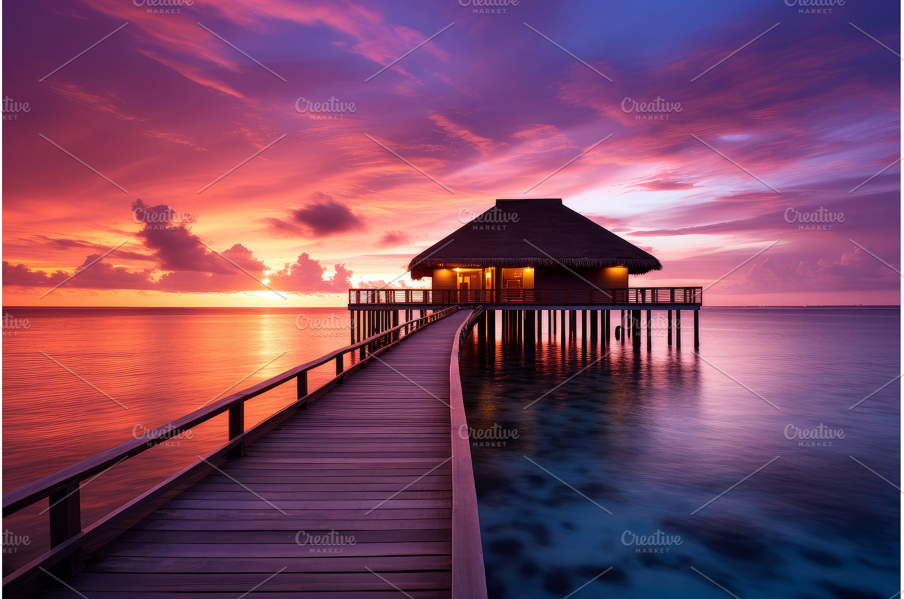 Radiant Maldives ocean beach sunset, a Nature Photo by Ylivdesign