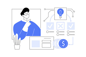 Finding business model isolated, a Finance Illustration by Visual Generation