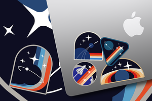 Retro Space Badges