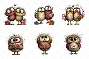 Valentine Day Owl Clipart, an Illustration by SinaCreation (Thumbnail 3 of 7)