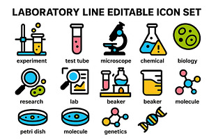 Laboratory line vector illustration, an Illustration by ZinetroN