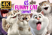 Funny Cat Clipart PNG Bundle, a Graphic by M9 Design (Thumbnail 1 of 9)