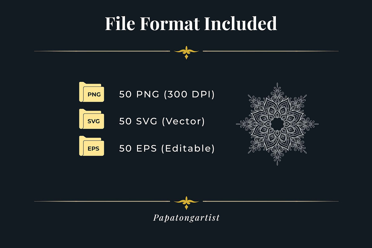 50 Floral Mandala Vectors Bundle, a Decorative Illustration by Papatongartist (Photo 6 of 6)