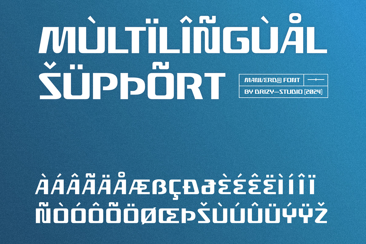 Manverd – Futuristic Display Font, a Sans Serif Font by Drizy (Photo 6 of 10)