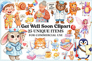 Get Well Soon Clipart, an Illustration by Craft Nest (Thumbnail 1 of 5)