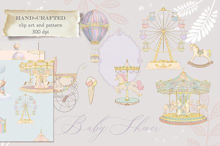 Fairytale Carousel Carnival Bundle, an Object Illustration by AlenaVlasko stock Market