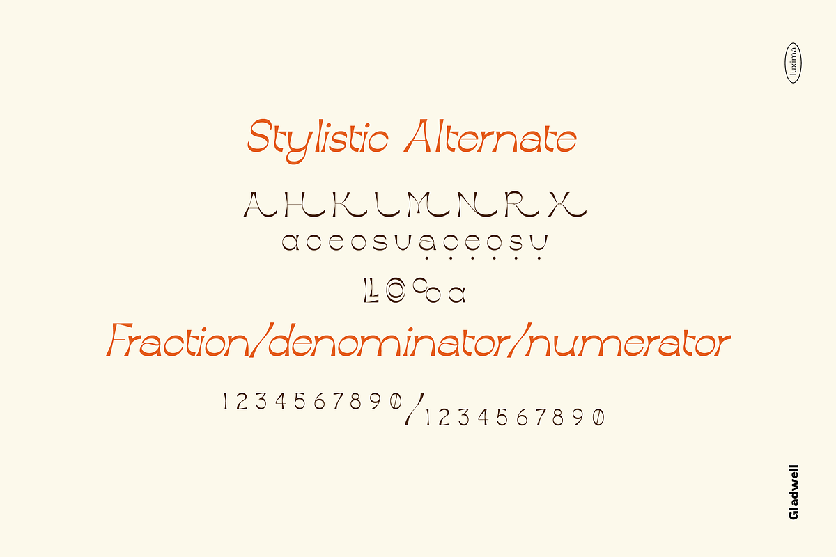 GLADWELL - Display Font, a Sans Serif Font by Luxima (Photo 10 of 13)