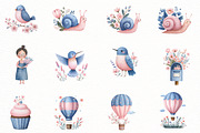 Whimsical purple Spring Clipart, an Illustration by Designworld (Thumbnail 3 of 8)