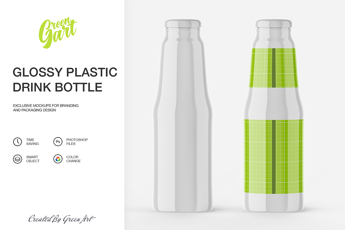 Glossy Plastic Drink Bottle Mockup, a Product Mockup by Green Art (Photo 5 of 5)