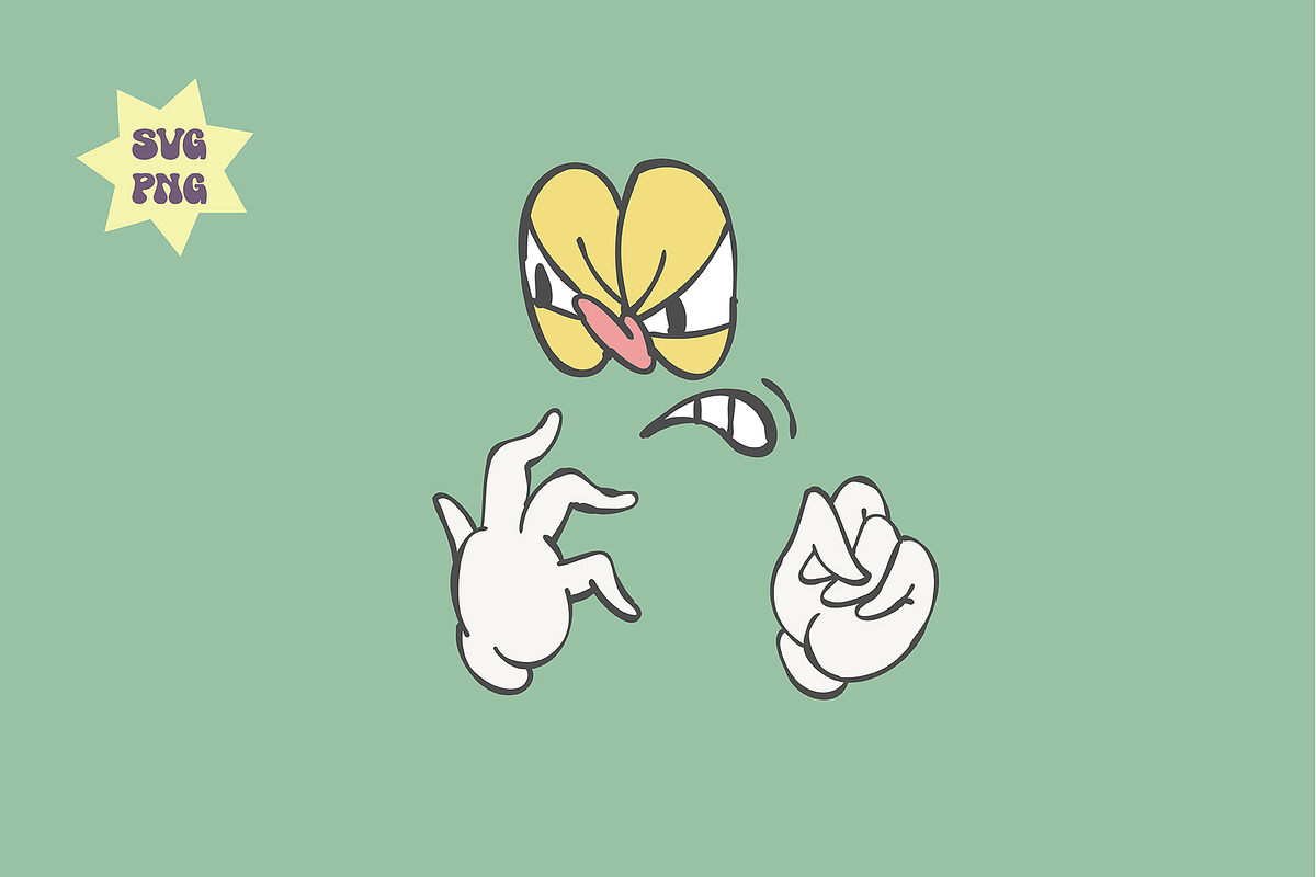Funny cartoon faces, Groovy mascot, an Icon by Anastasiya Klempach (Photo 4 of 4)