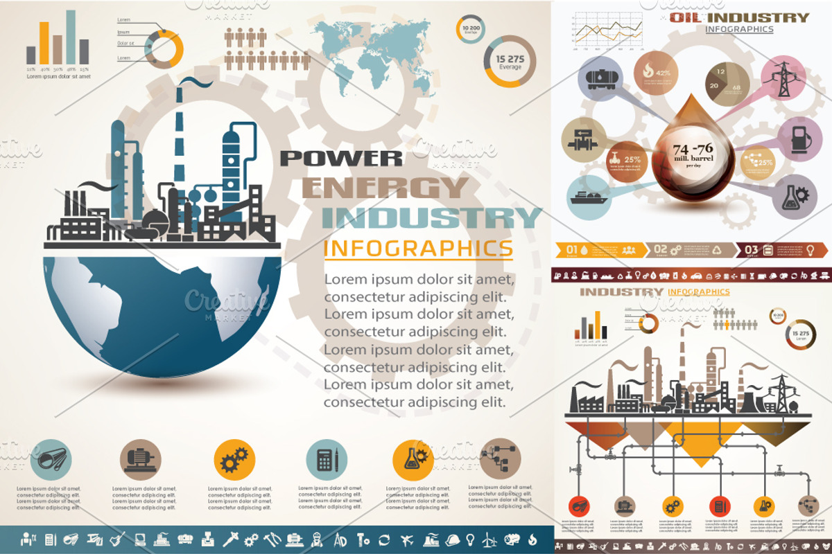 Oil and Gas Industry Infographics, a Presentation Template by Janna Millionnaya