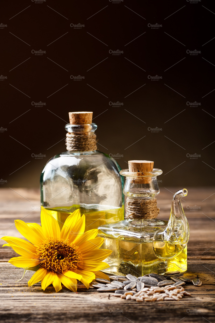 Two Oil Bottle Containing Bottle Cooking And Cruet