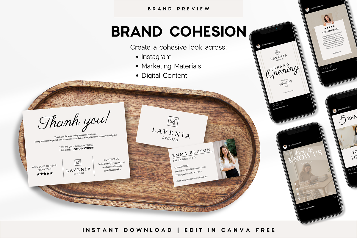 Minimalist Brand Kit Canva Template, a Branding & Logo Template by BrandhavenStudio (Photo 3 of 10)