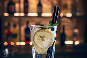Refreshing cocktail with lemon and mint, a Photo by Grafvision photography