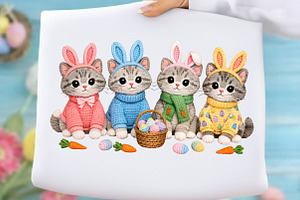 Crochet Easter Kittens png, an Illustration by DreamCafeArt