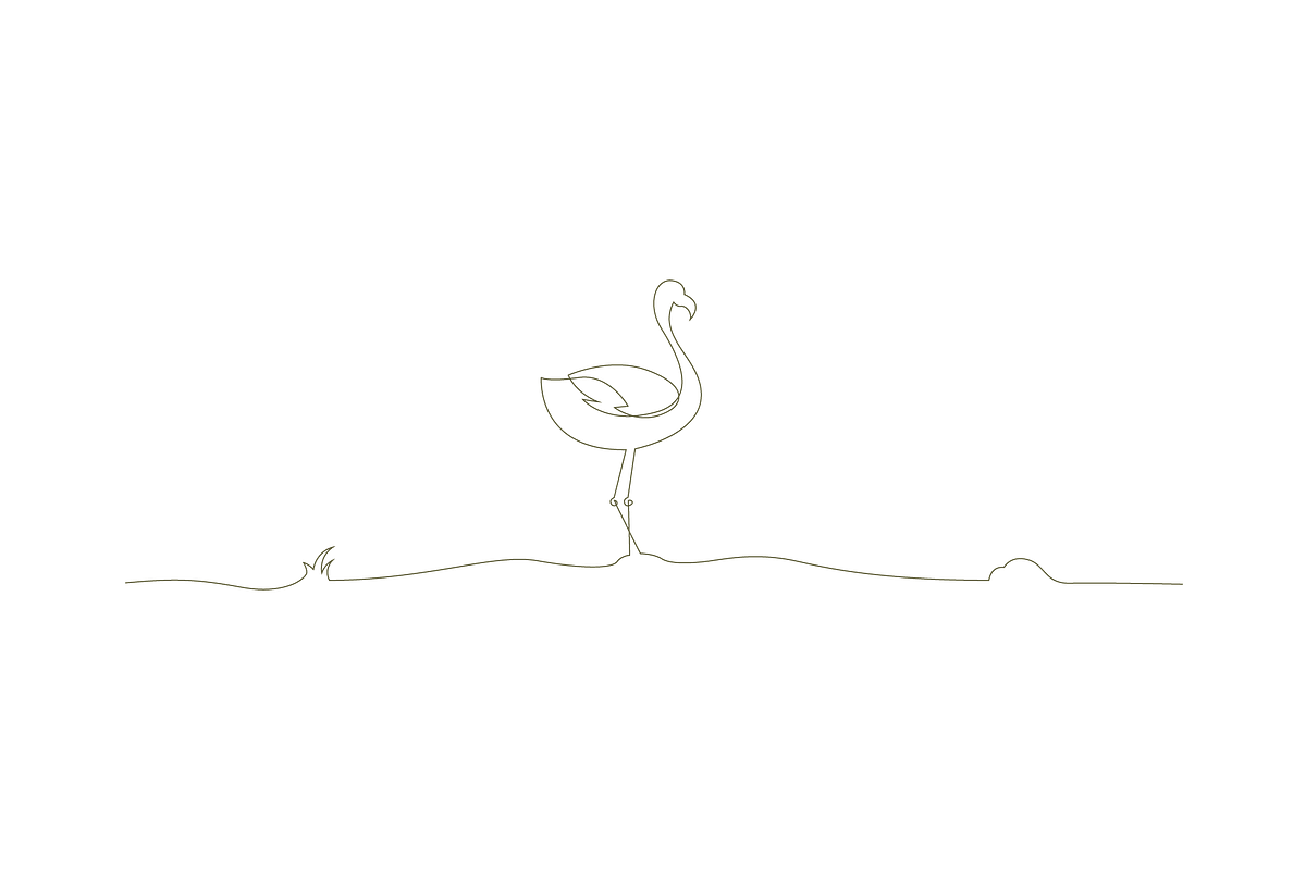 Flamingo continues line art, an Object Graphic by lawoel (Photo 3 of 3)