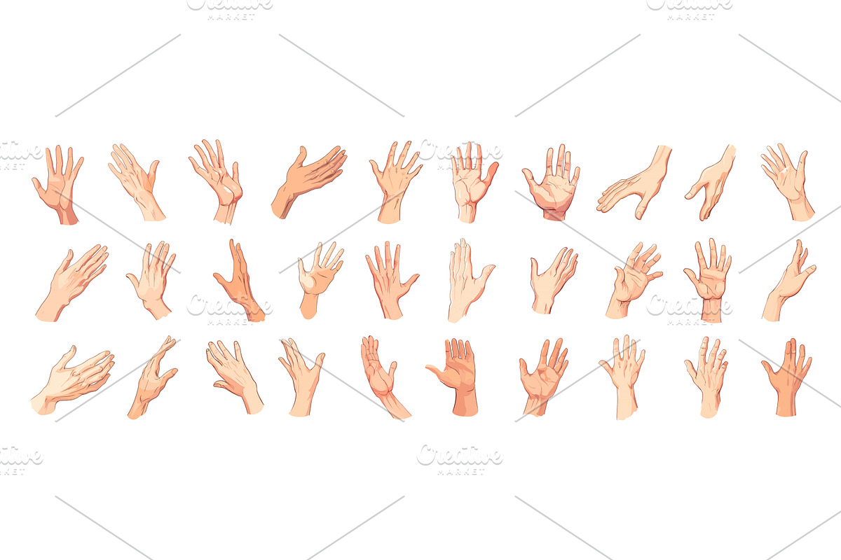 Hands with fingers cartoon vector, an Object Illustration by Onyx