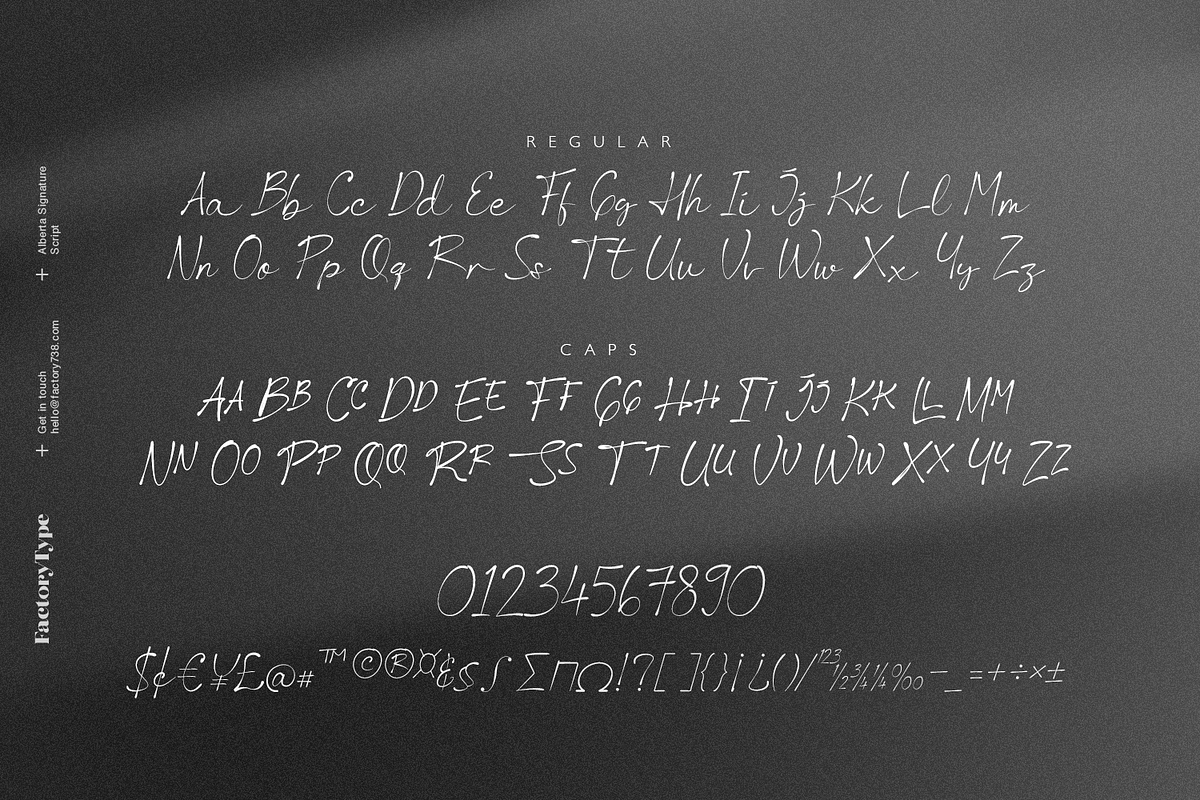Alberta Signature Script, a Script Font by FactoryType Studio (Photo 4 of 10)