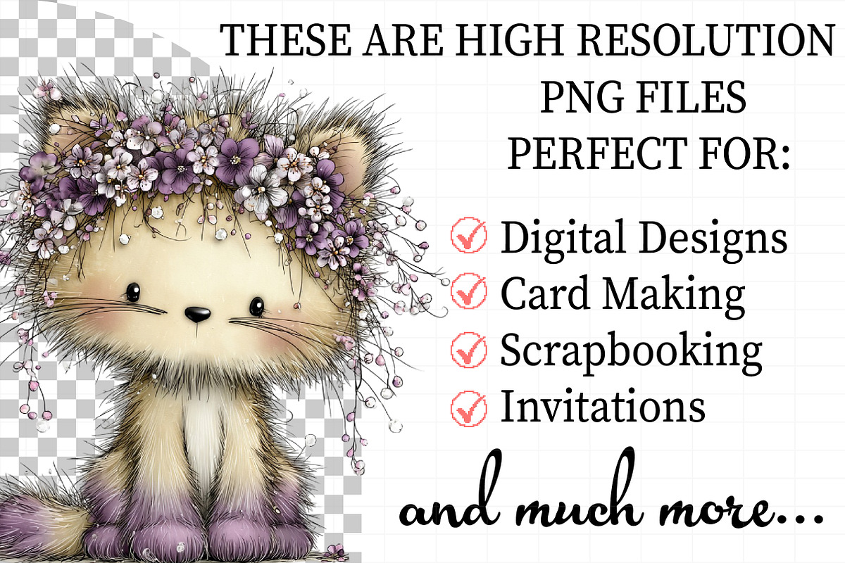 Whimsical Spring Cat Clipart, an Illustration by Daily.Designs (Photo 2 of 7)