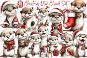 Christmas Otter Clipart Set, an Illustration by Sublimation Artist (Thumbnail 1 of 6)