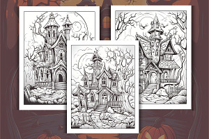 Halloween House Coloring Pages