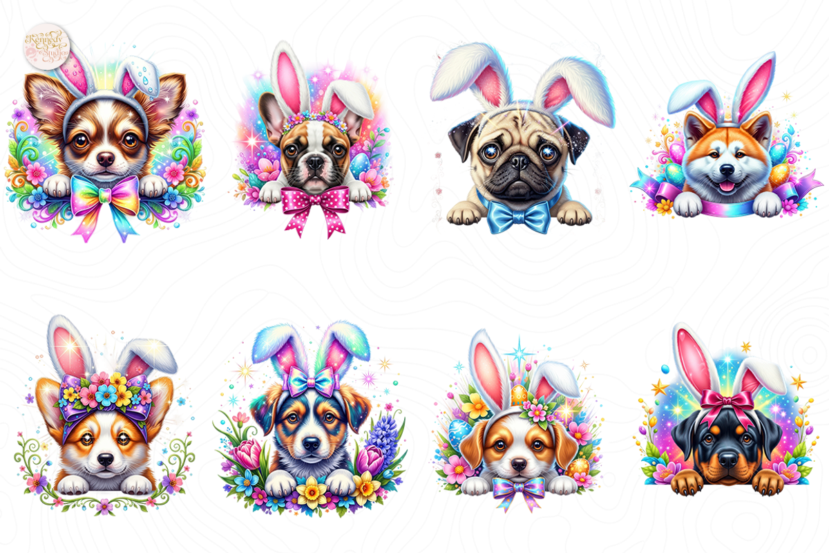 Easter Bunny Dog Peeking PNG Clipart, an Animal Illustration by KennedyStudio (Photo 2 of 5)