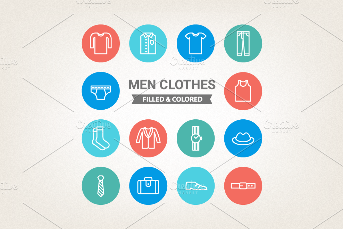 Circle men clothes icons preview 5
