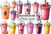 Watercolor Fruit Plastic Cup Clipart, an Illustration by Rose Art (Thumbnail 1 of 4)