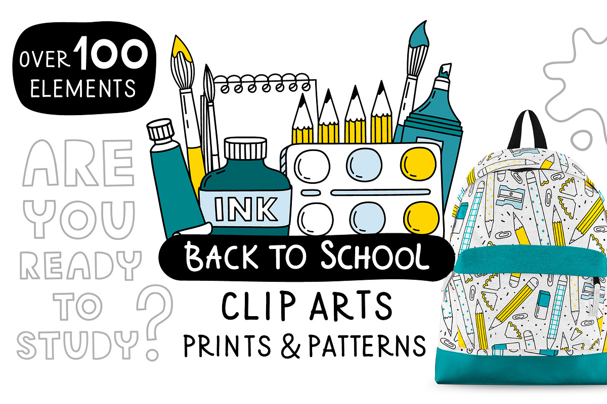 Back to School. Clip arts collection, an Education Illustration by Nastya Tkachova (Photo 1 of 6)