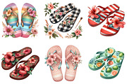 Retro Summer Flip Flops Sublimation, an Illustration by DreamArtGraphic (Thumbnail 4 of 4)