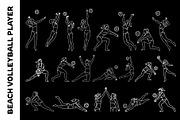 Beach Volleyball Player Line Art Set, an Object Graphic by nandinigraphics (Thumbnail 1 of 3)