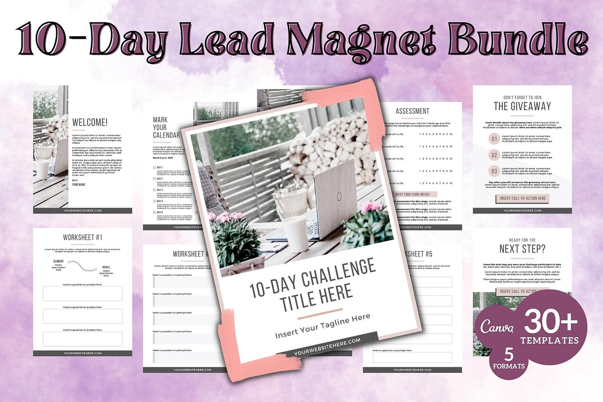 10-Day Lead Magnet Challenge Bundle, a Magazine Template by ProductiveandFree (Photo 1 of 11)