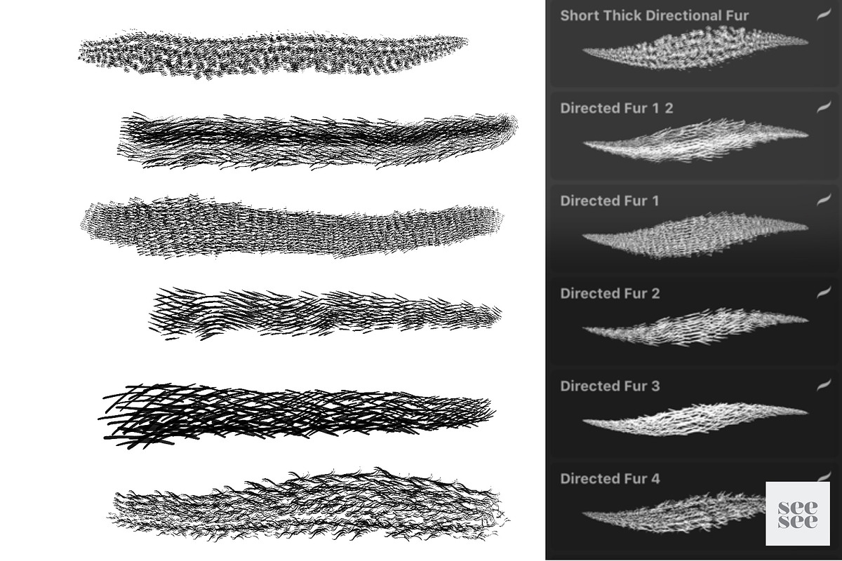 Procreate Fur 45 Brush Pack, a Brush Add-On by CC CREATIVE CO (Photo 11 of 12)