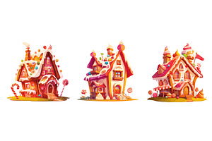 sweet houses cartoon set. Fantasy, an Object Illustration by Stock-Smart-Start