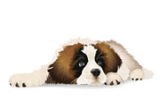 Cute puppy lying sad., an Animal Illustration by belander (Thumbnail 1 of 2)